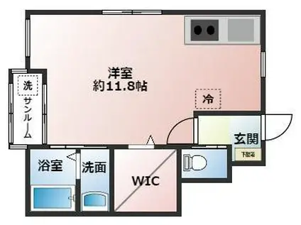 ベル・ファーストX(ワンルーム/1階)の間取り写真