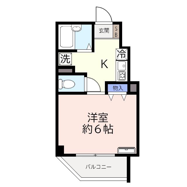 セイコーガーデンIII(1K/4階)の間取り写真
