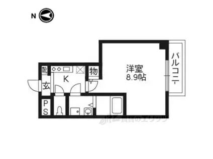 EZE御所南2(1K/4階)の間取り写真