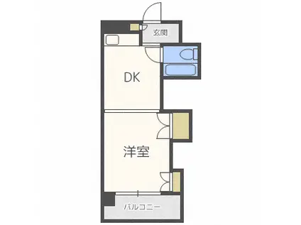 ノースタウンハウス(1DK/10階)の間取り写真