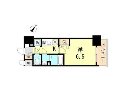 エスプレイス神戸ハーバーウエスト(1K/4階)の間取り写真