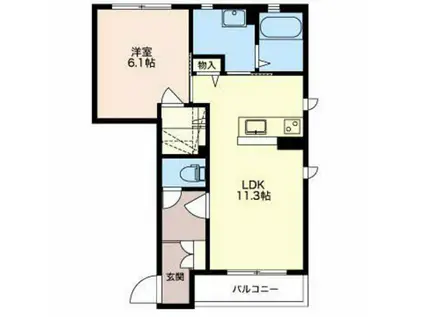 ラ・スリーズ(1LDK/1階)の間取り写真