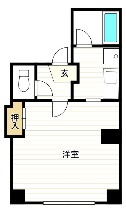 ドミール喜連(1K/8階)の間取り写真