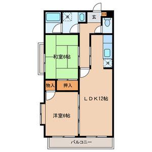 メゾンピュールジョワ(2LDK/3階)の間取り写真