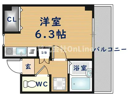 ダイヤモンドパレス(ワンルーム/2階)の間取り写真