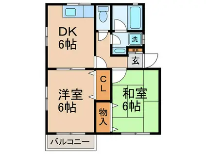 植ノ台ハイツ 3(2DK/1階)の間取り写真