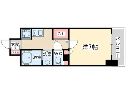 ラナップスクエア東梅田(1K/6階)の間取り写真