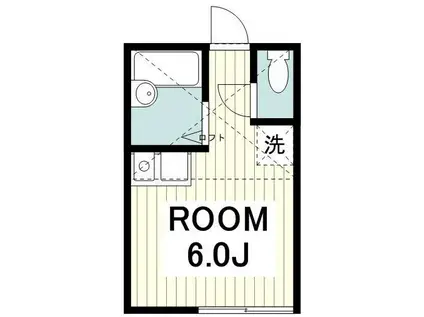 ユナイト六浦フェルメールの瞳(ワンルーム/2階)の間取り写真