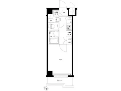 ルーブル旗の台弐番館(1K/4階)の間取り写真