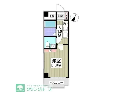 リブレス所沢緑町(1K/3階)の間取り写真