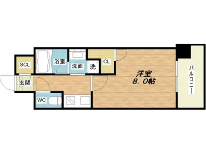 ヴェルテックス(1K/2階)の間取り写真