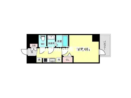 プレサンス天王寺勝山(1K/7階)の間取り写真