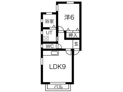 エースメゾン(1LDK/1階)の間取り写真