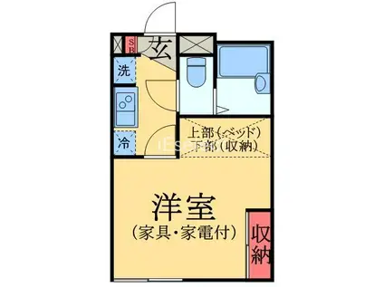 LP古市場2(1K/1階)の間取り写真