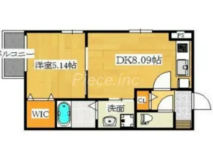 KTIレジデンス加島Ⅱ(1LDK/1階)の間取り写真