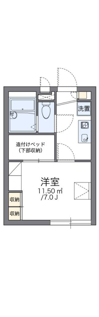 レオパレスSYUN(1K/2階)の間取り写真