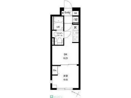 コンポジット千駄木ヒルトップ(1DK/2階)の間取り写真
