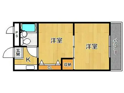 アルカディアマーユ(2K/2階)の間取り写真