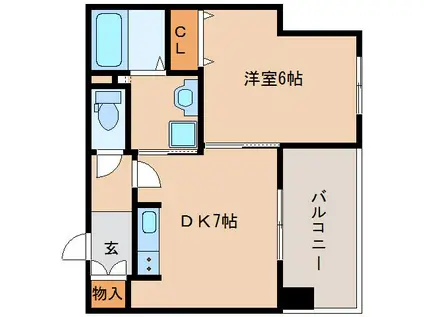 DEKALB(1DK/7階)の間取り写真