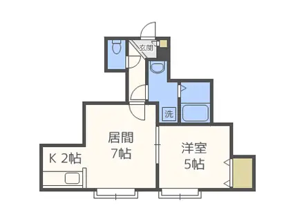 ヴェローチェ(1LDK/2階)の間取り写真