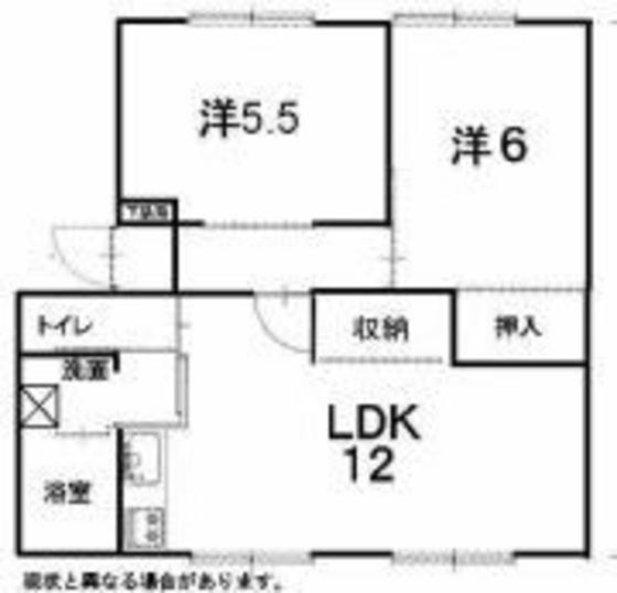 ウィンディア小林C(2LDK/2階)の間取り写真