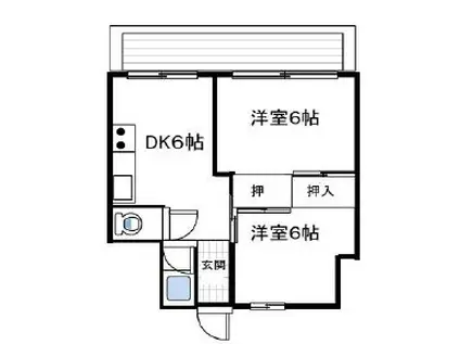 レシア星が丘(2DK/1階)の間取り写真