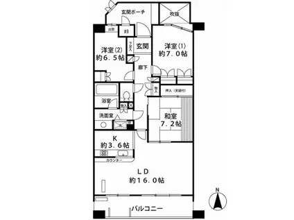 赤坂アパートメント(3LDK/4階)の間取り写真