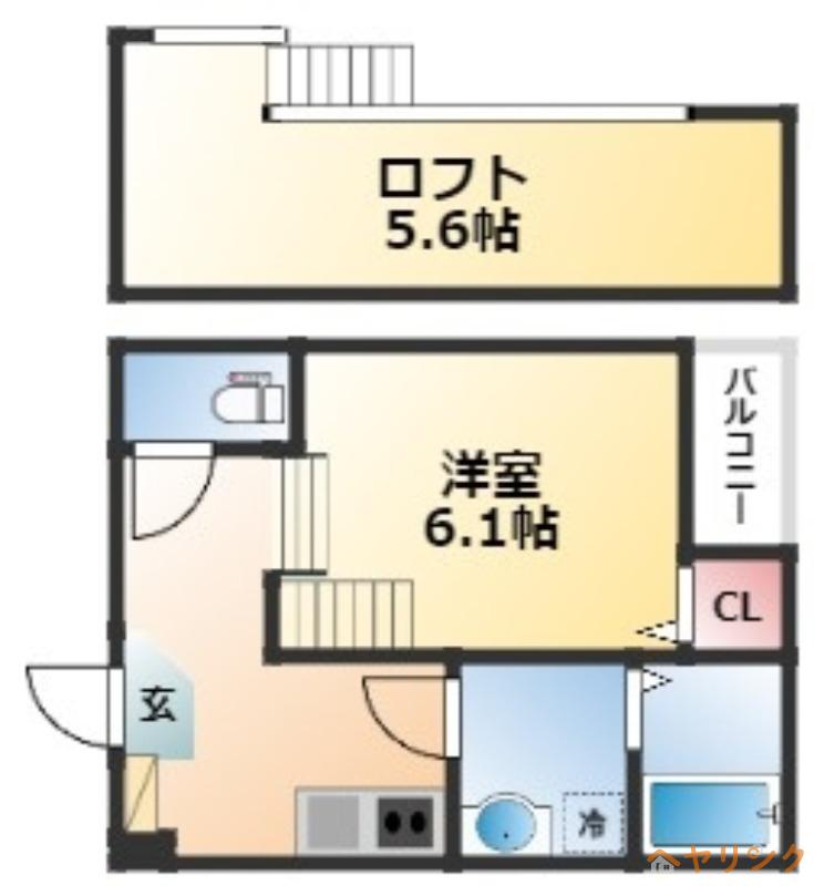 GLORIA栄生(1K/1階)の間取り写真