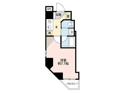 サニーフラット(1K/2階)の間取り写真