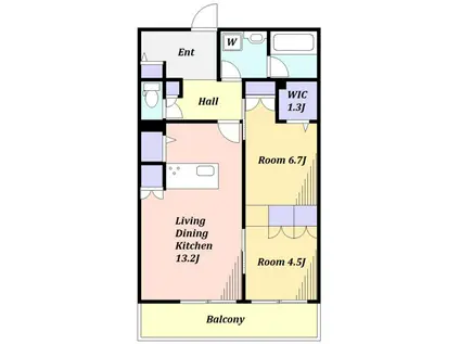 エクレット西品川(2LDK/3階)の間取り写真