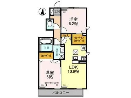 グランツ(2LDK/1階)の間取り写真