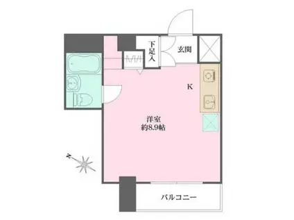 サイプレス北新宿(ワンルーム/8階)の間取り写真