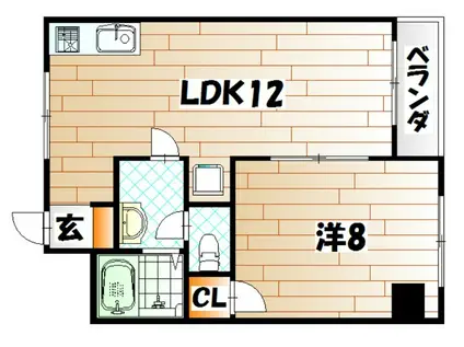 シェリール井堀通(1LDK/4階)の間取り写真