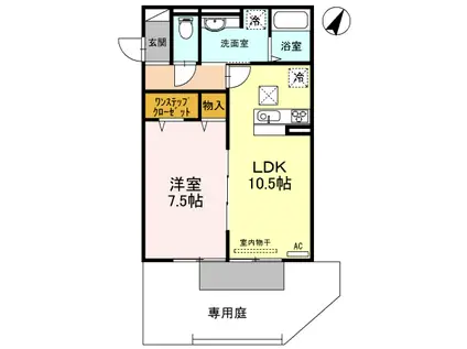 グランシャリオIII(1LDK/3階)の間取り写真