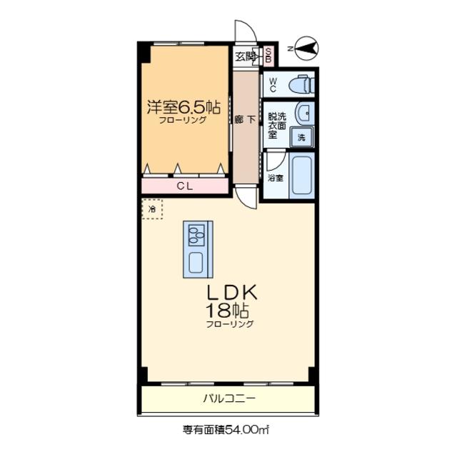 クイーンパレス浅伊(1LDK/5階)の間取り写真