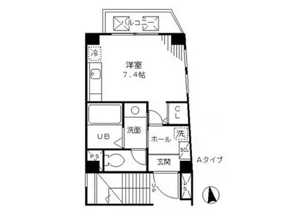 クレア元浅草(ワンルーム/5階)の間取り写真