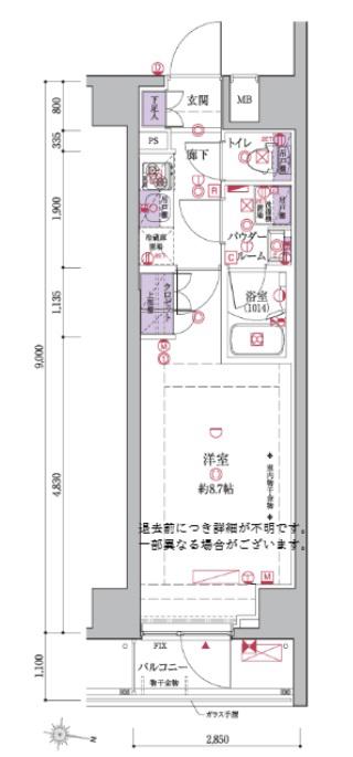 ガリシア中野富士見町(1K/2階)の間取り写真