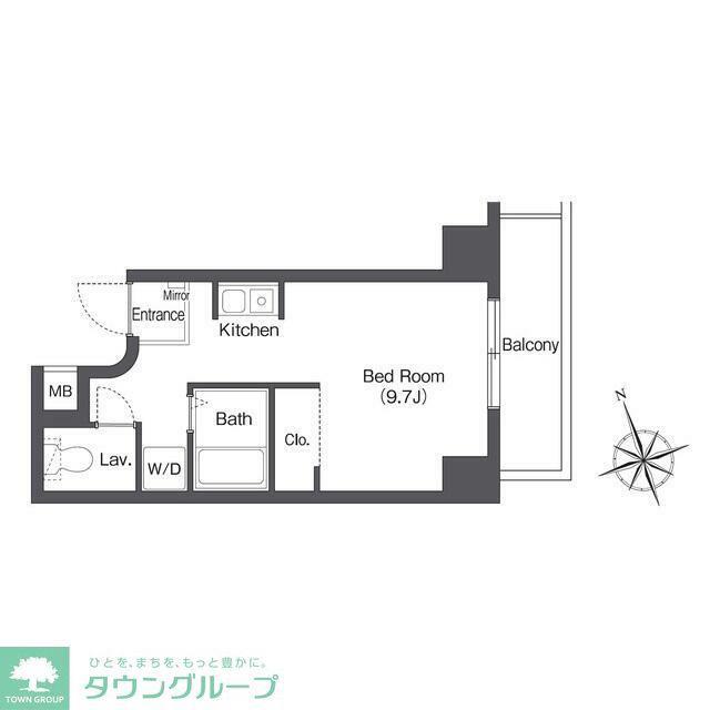 エスモア銀座イースト(ワンルーム/2階)の間取り写真