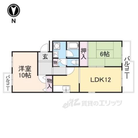 タラ生駒(2LDK/3階)の間取り写真