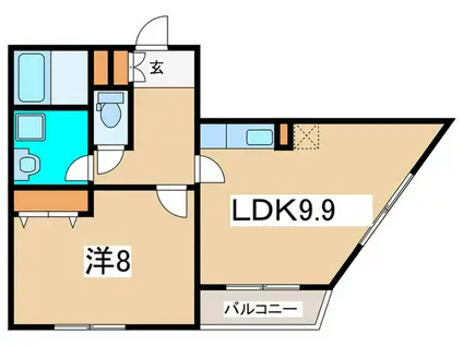 ルート山手(1LDK/4階)の間取り写真