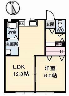 シャーメゾン ペリート(1LDK/2階)の間取り写真