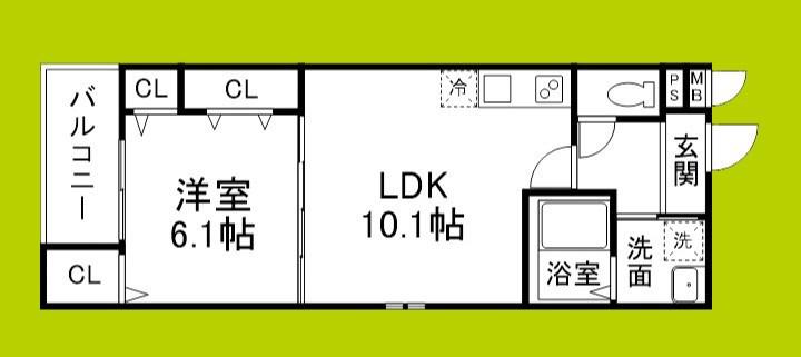 フジパレス エン III号館(1LDK/1階)の間取り写真