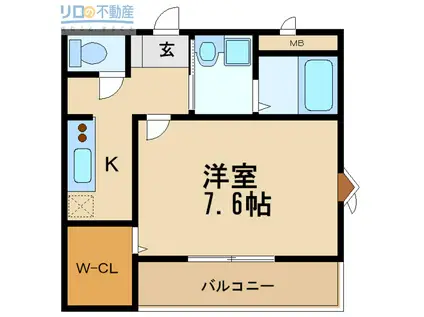 ジュネスVII(1K/1階)の間取り写真