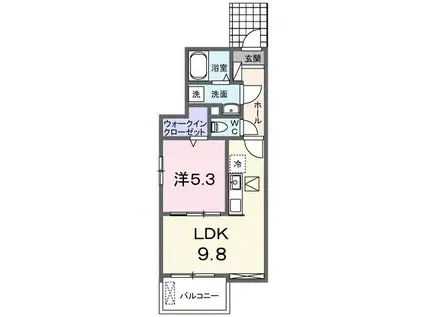 サンシャイン1(1LDK/1階)の間取り写真