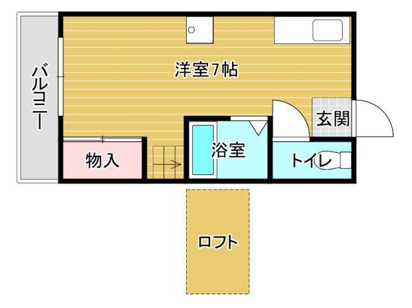 シティーベールFUTASE(ワンルーム/2階)の間取り写真