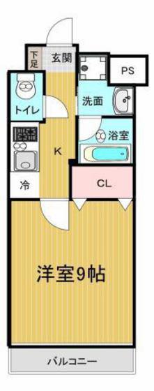 エスト東古松(1K/3階)の間取り写真
