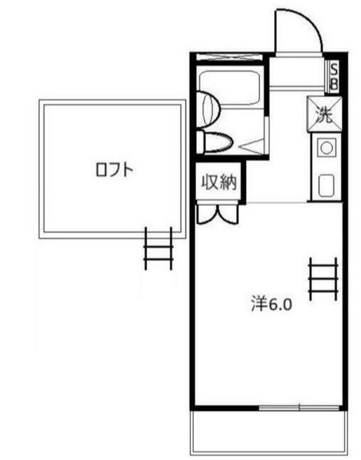 サンライズK(ワンルーム/2階)の間取り写真