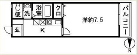 アクアベル(1K/1階)の間取り写真