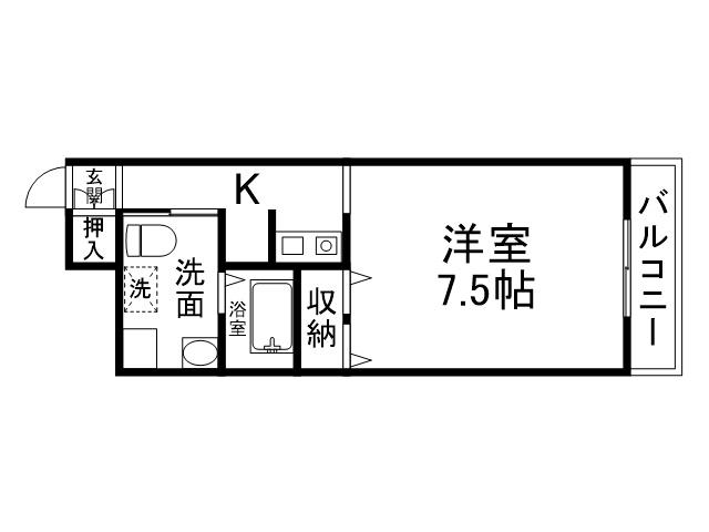 フキ三宮ビル(1K/9階)の間取り写真