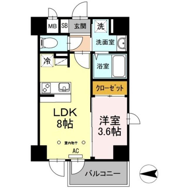 ラピス曳舟(1LDK/2階)の間取り写真